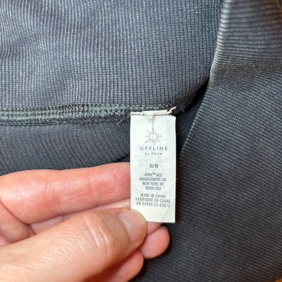 Offline by Aerie Seamless Cable High Waisted Leggings Ladies Medium Black Gray - Picture 7 of 8